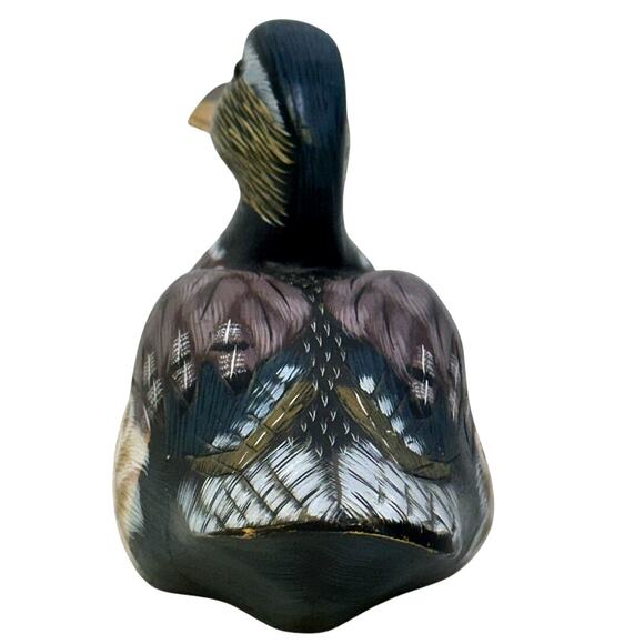 Hand Crafted Painted Signed Vintage Wooden Duck Decoy Exceptional Details - Picture 5 of 8